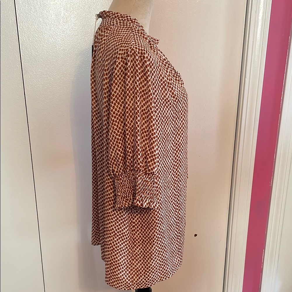 Women's Brown Patterned Top - Picture 5 of 6